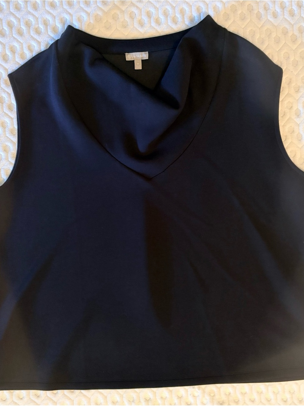 T By Talbots Black Sleeveless Cowl Neck Shell Top - Picture 1 of 3